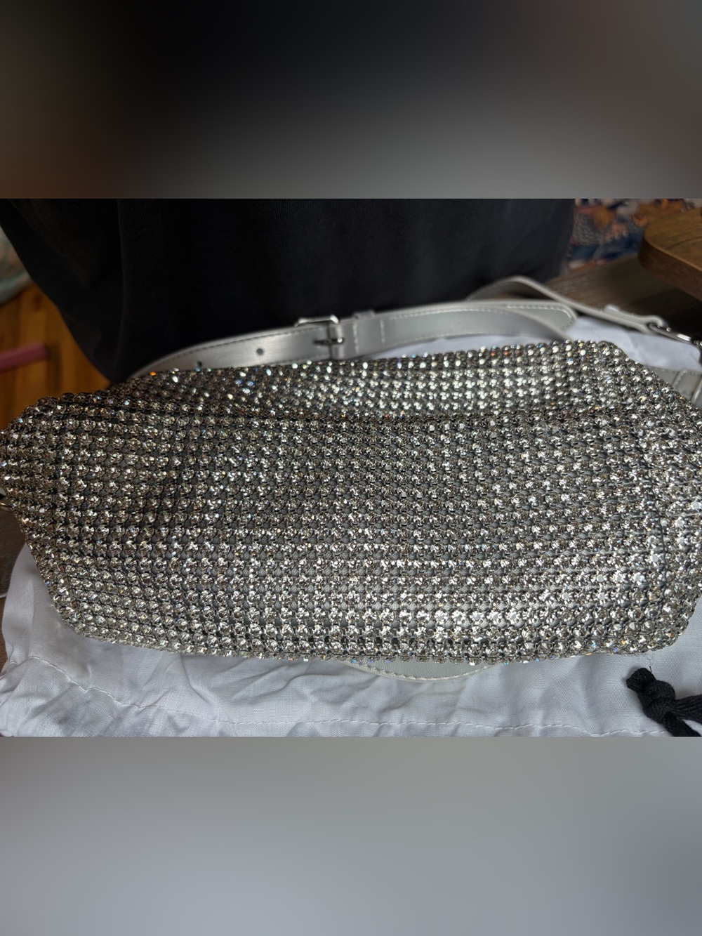 Love Moschino Silver Crystal Logo Crossbody - Picture 11 of 14